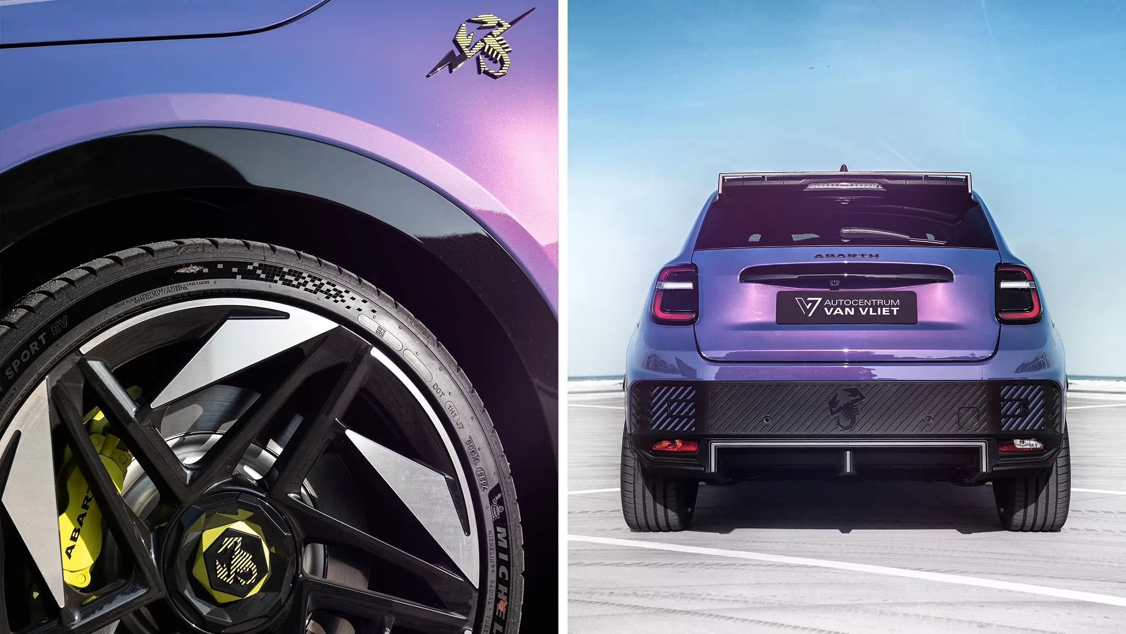 Abarth 600e velgen en achterkant